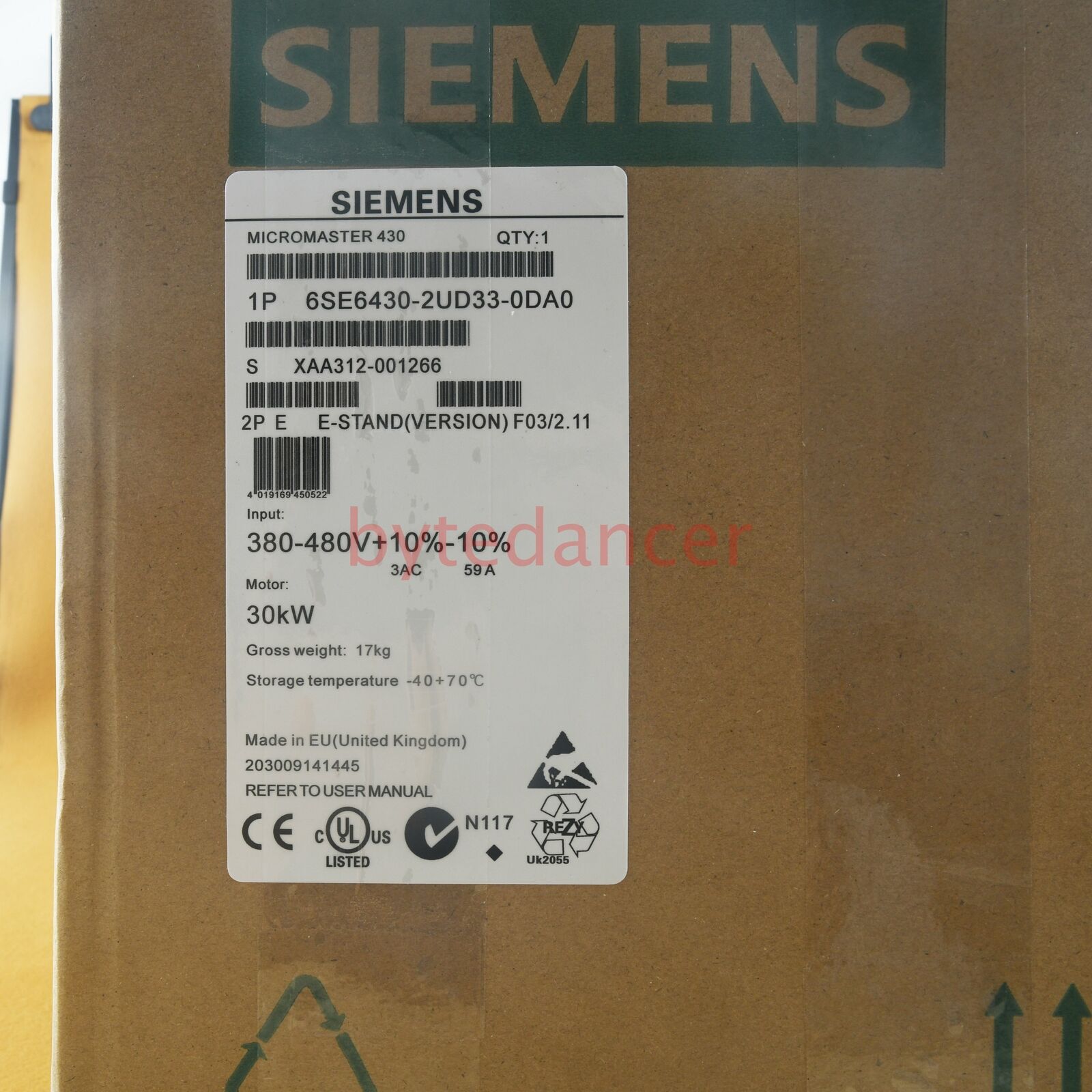 1PC New Inverters 6SE6430-2UD33-0DA0 One year warranty Fast  SM9T