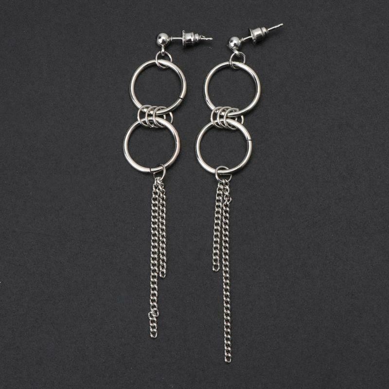 Hollow Cicle Drop Earrings Chain Earring Long Tassel Earrings Korean Jewelry