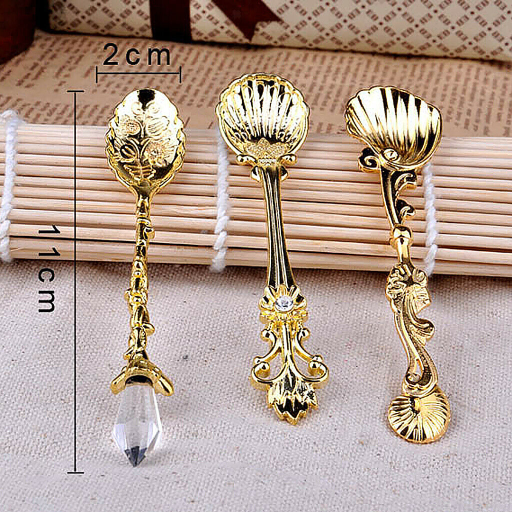 2-Pack of Luxury Orris Ice Ceram Spoon Long Stainless Steel Short Coffee Tea