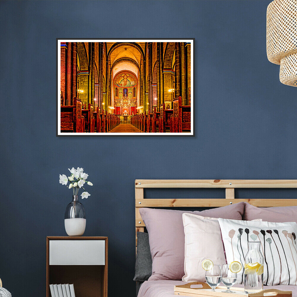 1000pcs DIY Church Interior Paper Puzzle Stress Relief Toys Handmade Gifts @