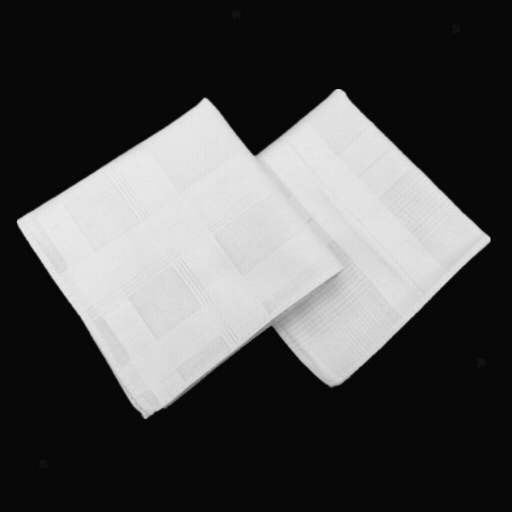 24 Pieces Cotton Handkerchiefs Classic Solid White Pocket Square Bulk Set