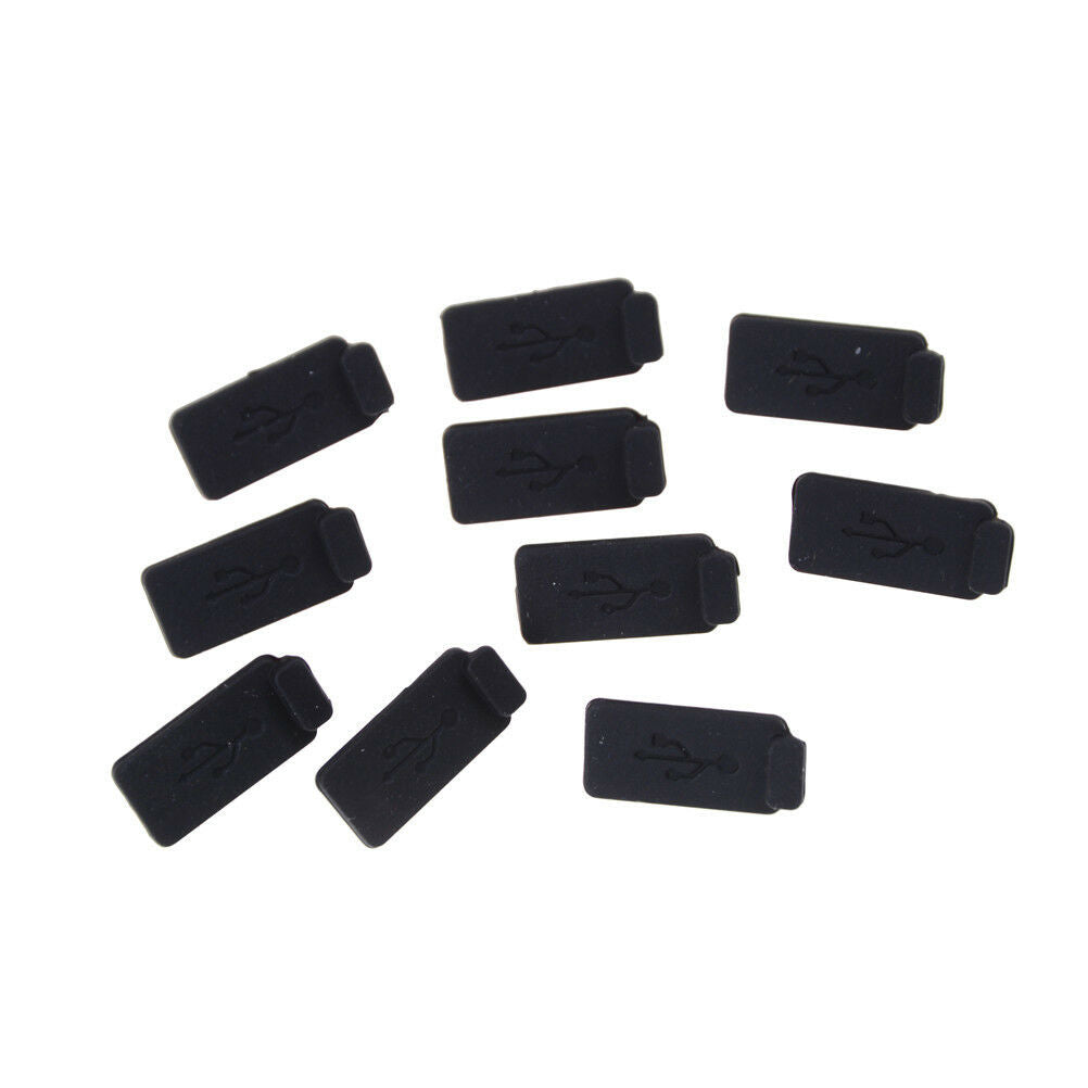 10pcs Black PC Laptop USB Plug Cover Stopper Rubber Soft Silicon Dust Cap BDDD