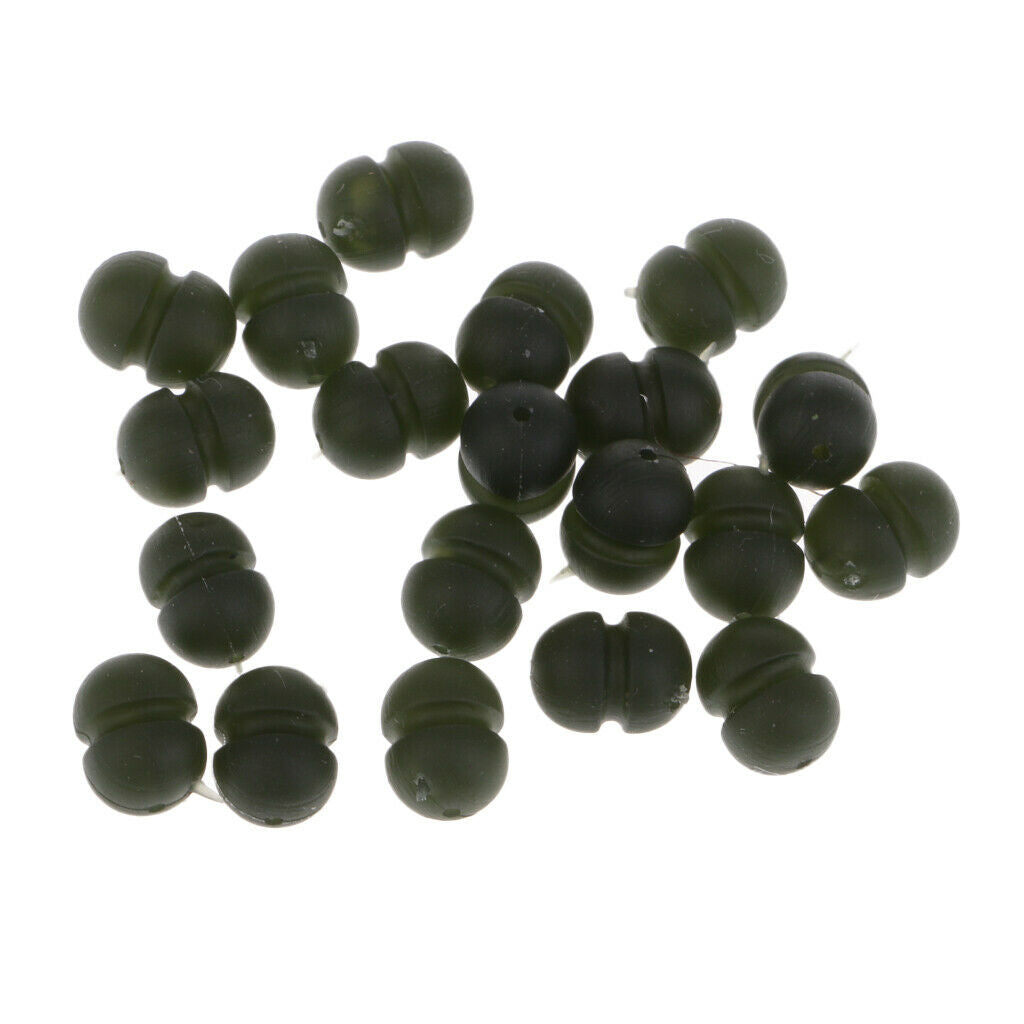 20Pcs Fishing Beads Kit Green Carp Fishing Runner Beads Terminal Rig Tackle