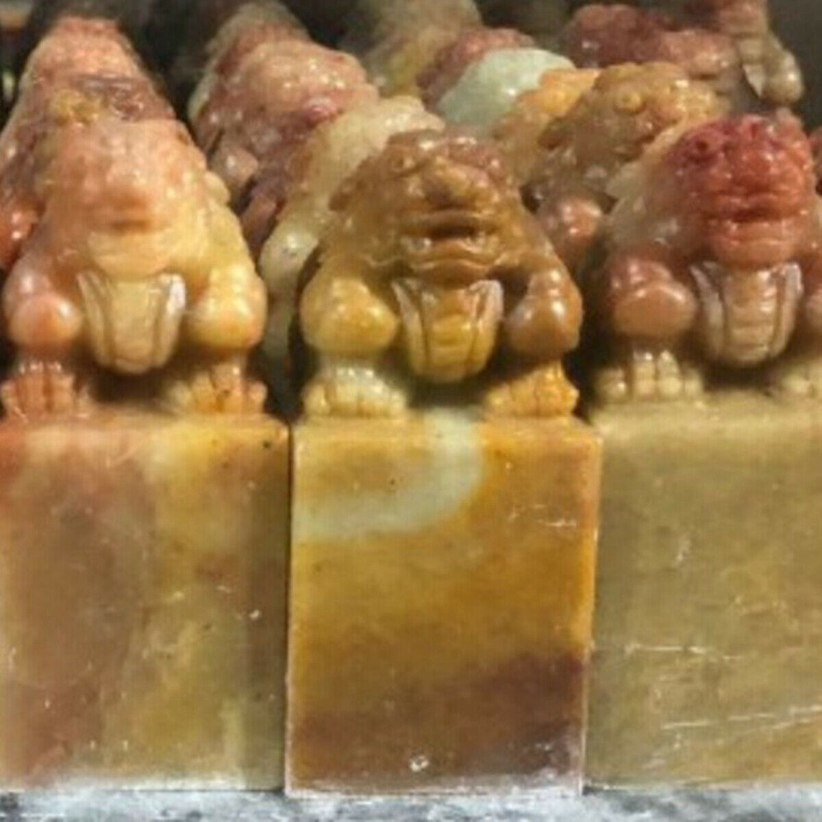 Chinese Shoushan Ancient Beast Carving Seal Sculpture Name Stone Jade DIY Carft