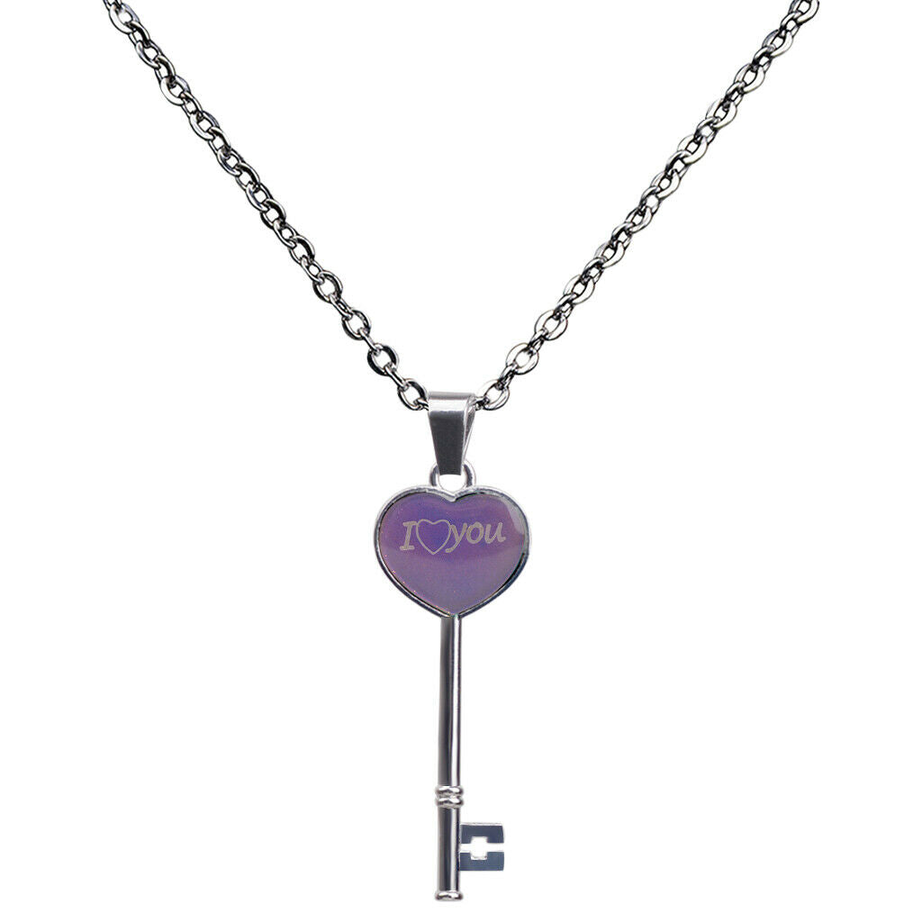 Novelty Temper Color Change Necklace I Love You Pendants Men Fashion Jewelry