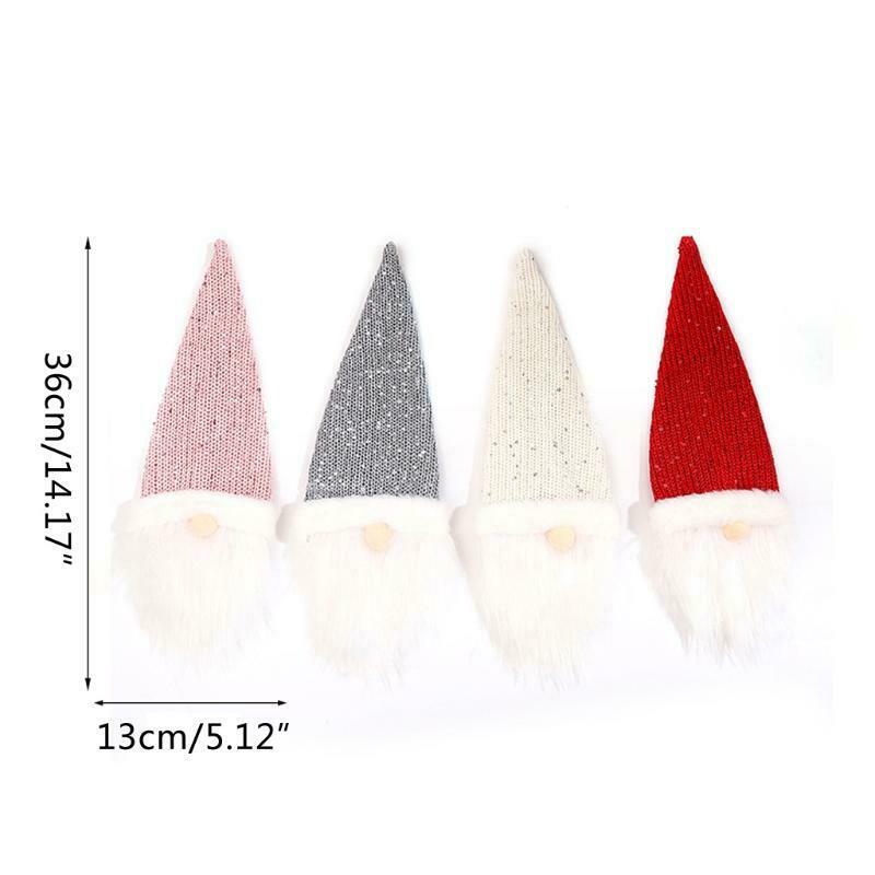 4 Pack Christmas Gnome Wine Bottle Covers Handmade Tomte Swedish Gnomes Toppers