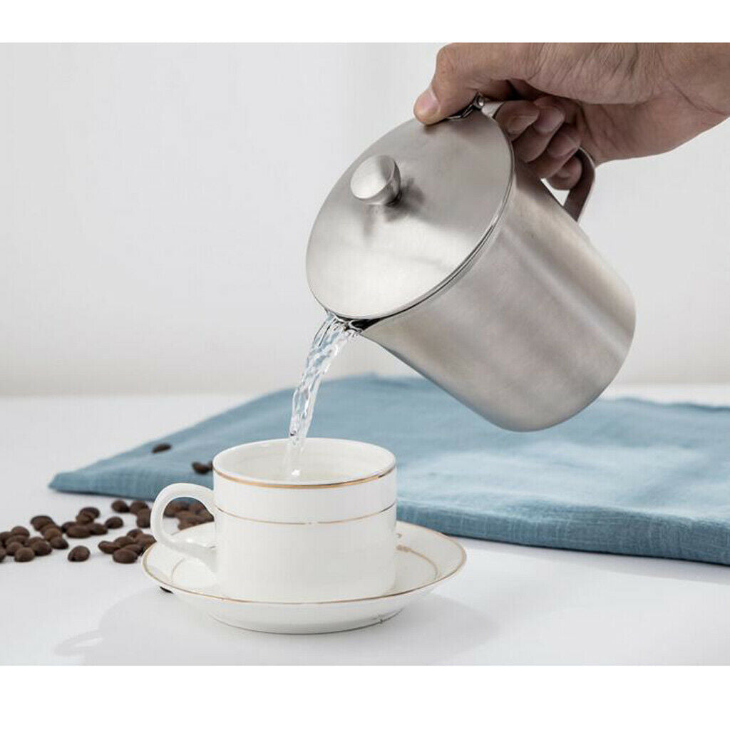 Stainless Steel Creative Coffee Tea Mug Cup with Lid and Graduation 500ml