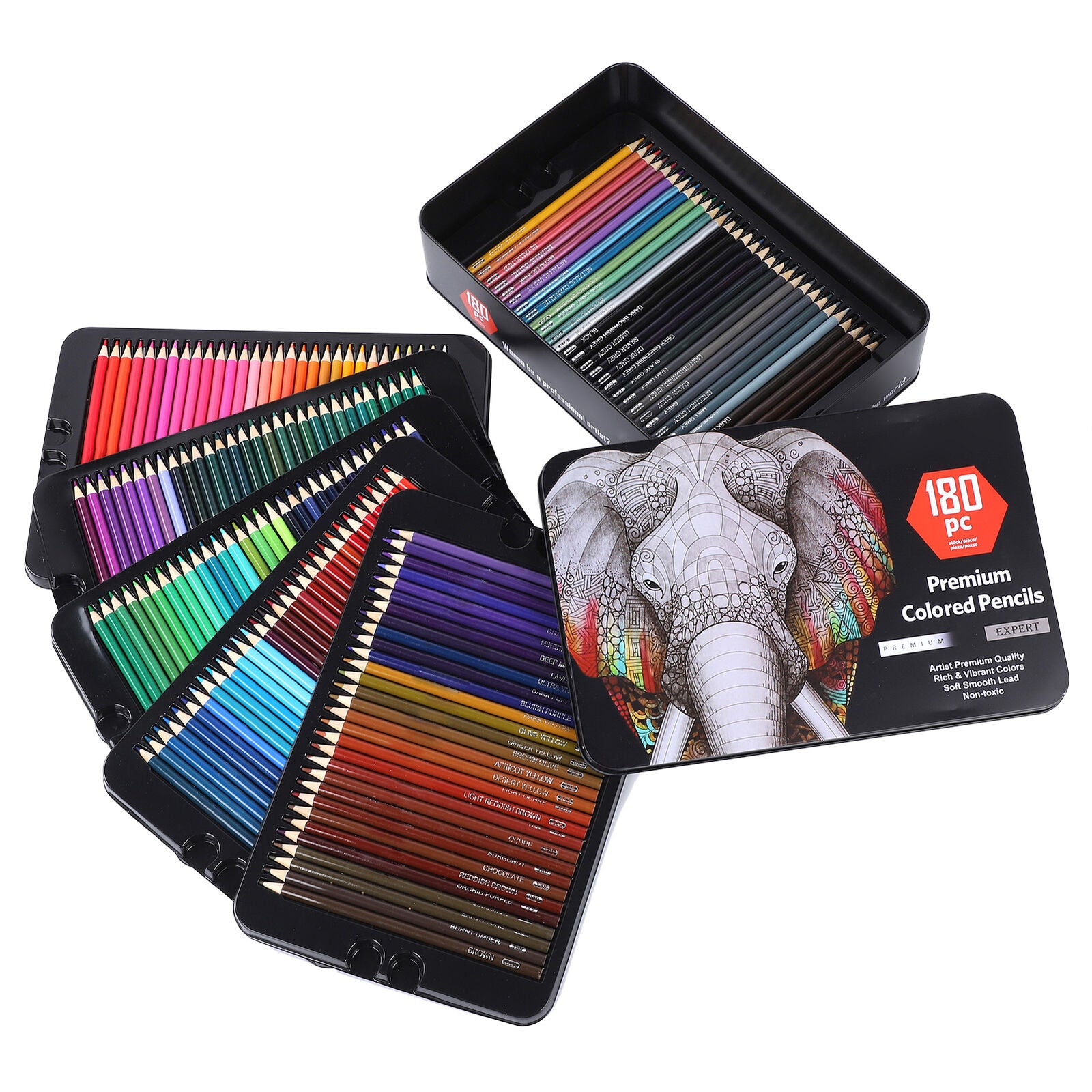 180pcs Color Pencils Set Professional Adults Painting Drawing Sketching Tools