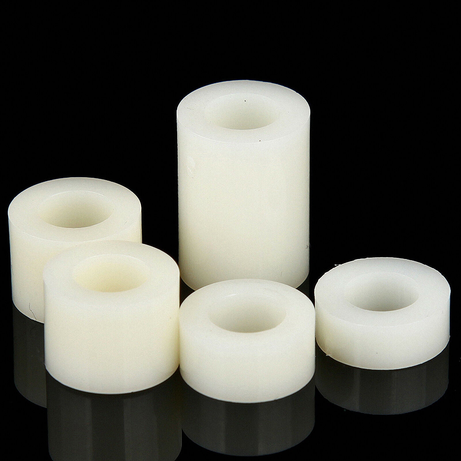70pcs M4 x (2-10mm) Nylon Spacers Standoff White Round Washers Kit - ABS Casing