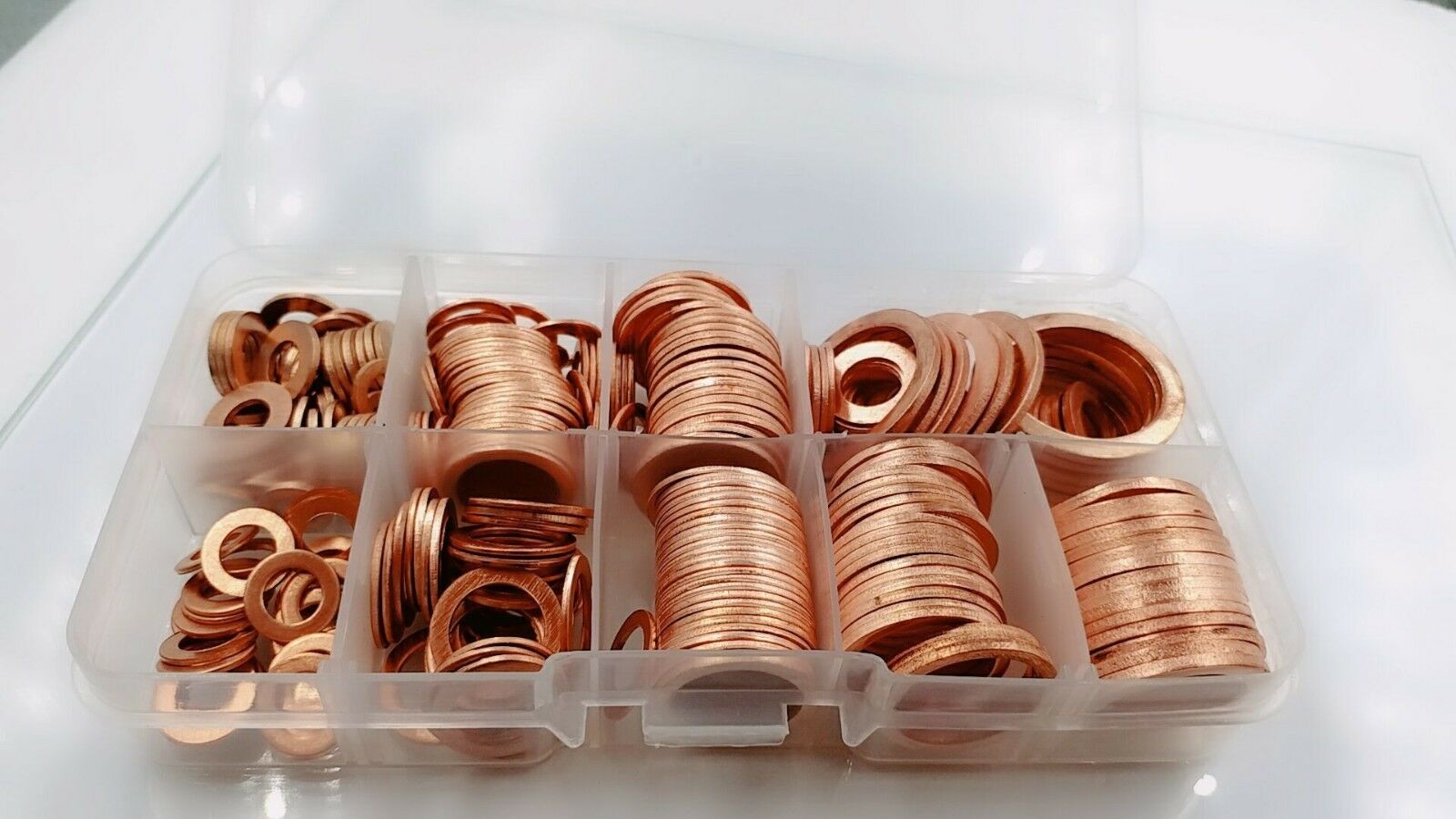 280pcs 12 Sizes Copper Crush Washers Assorted Seal Flat Ring Hardware Accessory