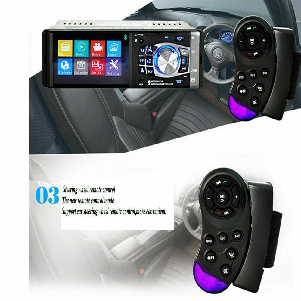 Bluetooth 4.1 Inches HD 1DIN In-Dash Car Stereo Radio MP5 Player FM with Camera/