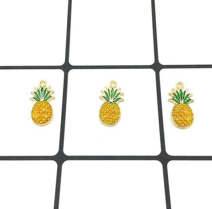 20pcs Drip oil Pineapple fruit alloy Pendant making bracelet Jewelry Accessories