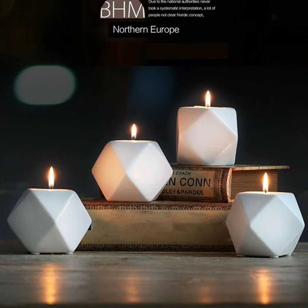 White Candle Holders Candle Centerpieces for Tables Home Bedroom Decor