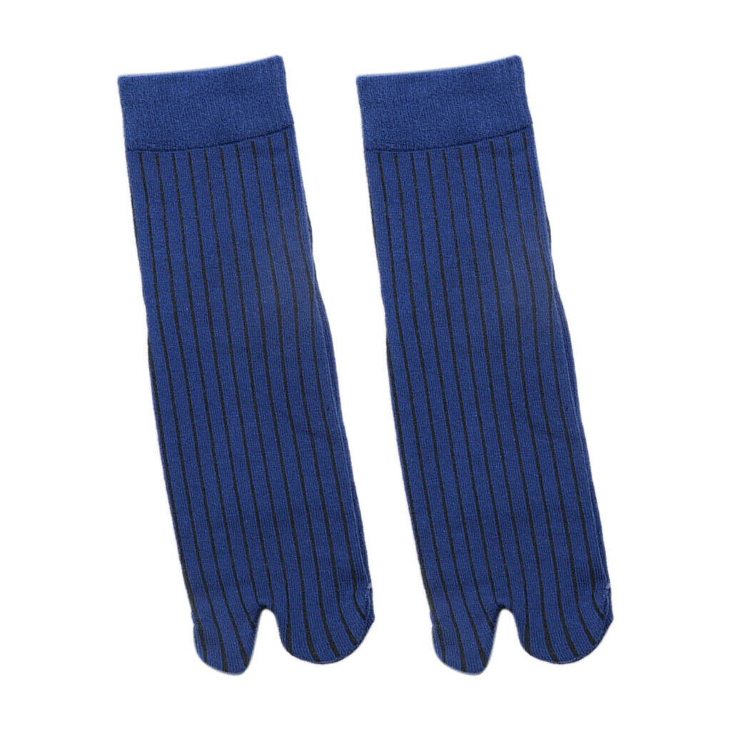 5 Pairs Stretchy Pure Cotton Ankle 2 Toe Socks Stripes Tabi Socks Breathable