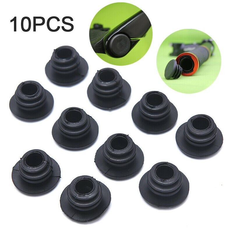 10pcs Bike Black Mini Rubber Grip Handlebar Bar End Plugs Stoppers CapsSJCA