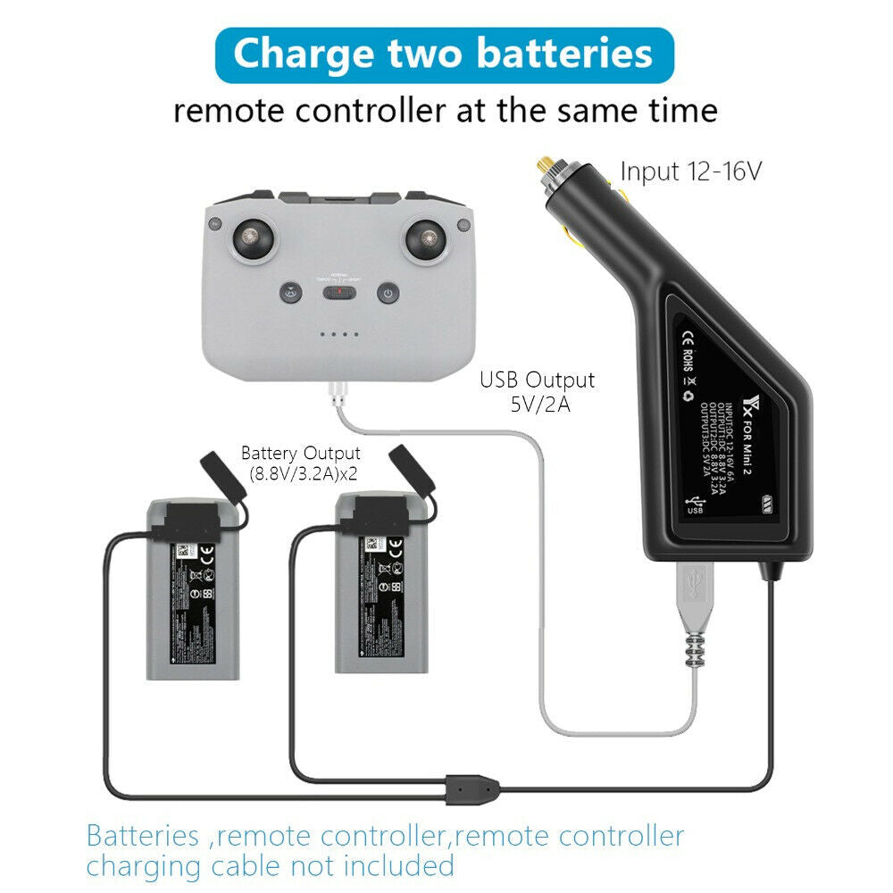 For DJI Mavic Mini 2 Drone Battery &Remote Control Car Charger Replacement