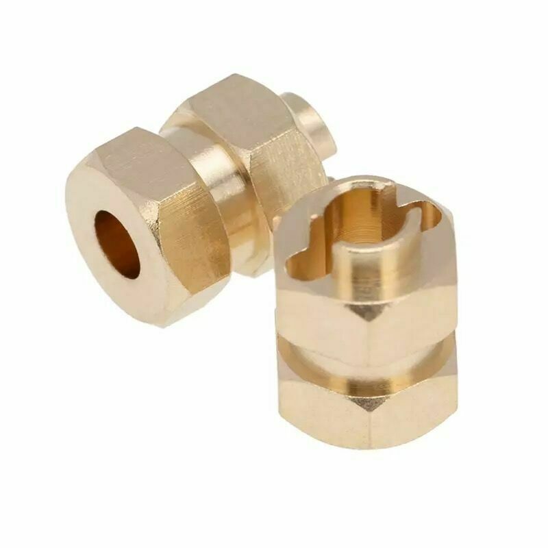4Pcs Brass Wheel Hub Hex Adapter For SCX24 AXI00001 1/24 RC Car Upgrade