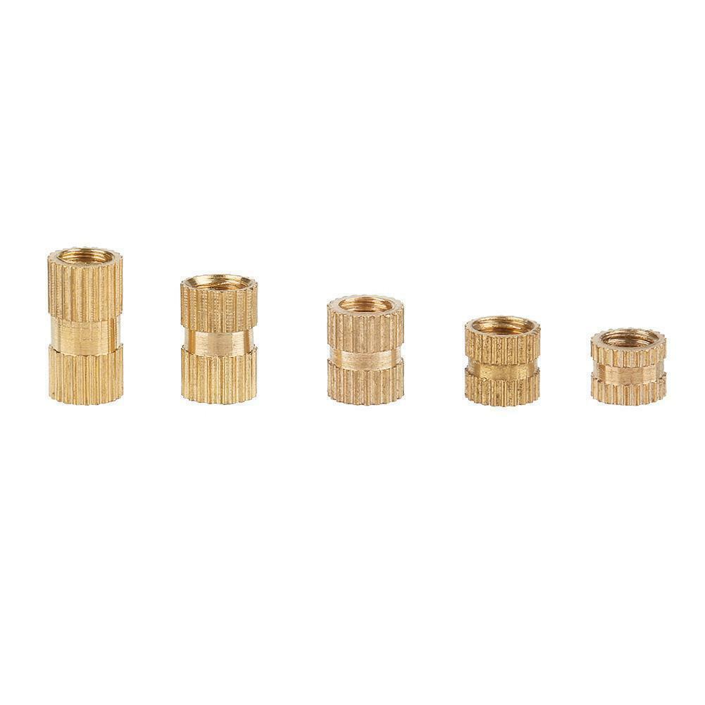 150x M5 Threaded Round Metal Knurl Thread Insert Nuts Brass Tone Nuts Set Kit