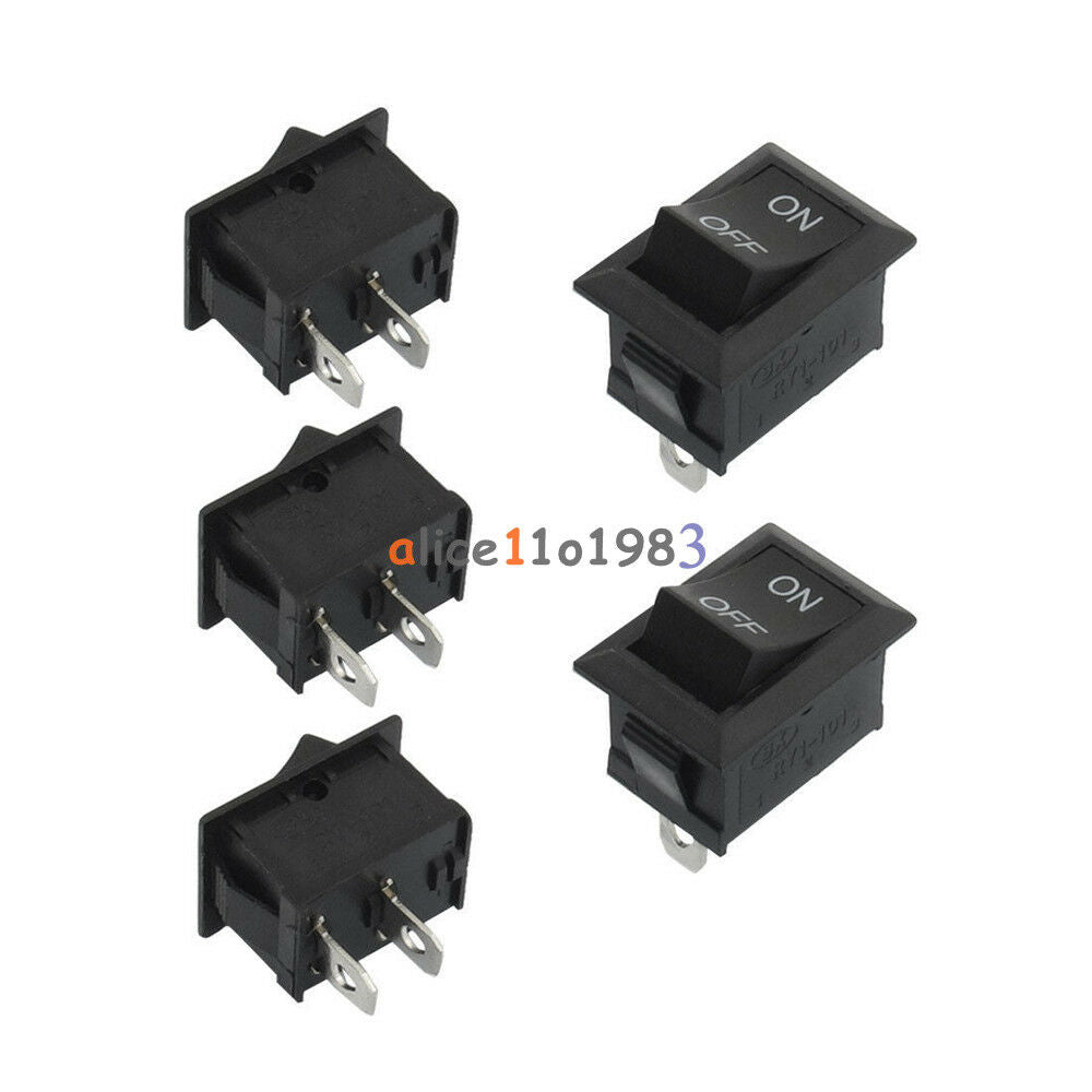 5PCS Car Truck Boat Round Rocker 2 Pin KCD1-101 ON OFF Toggle  Switch 125V 6A