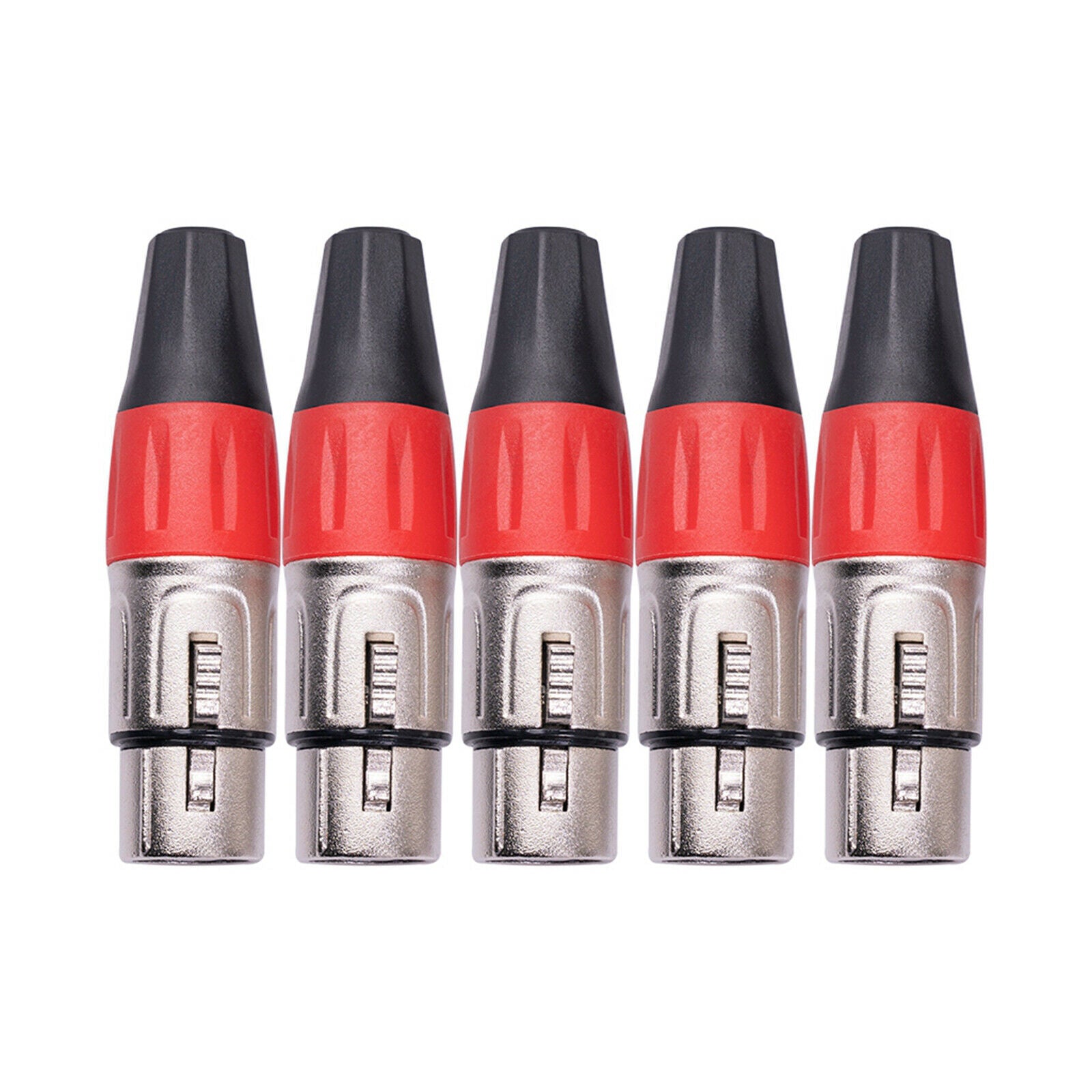 3 Pin XLR Plug Connector Male and Female Mic Cable Adapter DIY Parts Red