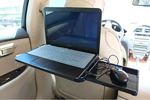 Car Laptop Desk Computer Fold Down Shelf Support Steering Wheel With Cup Holder