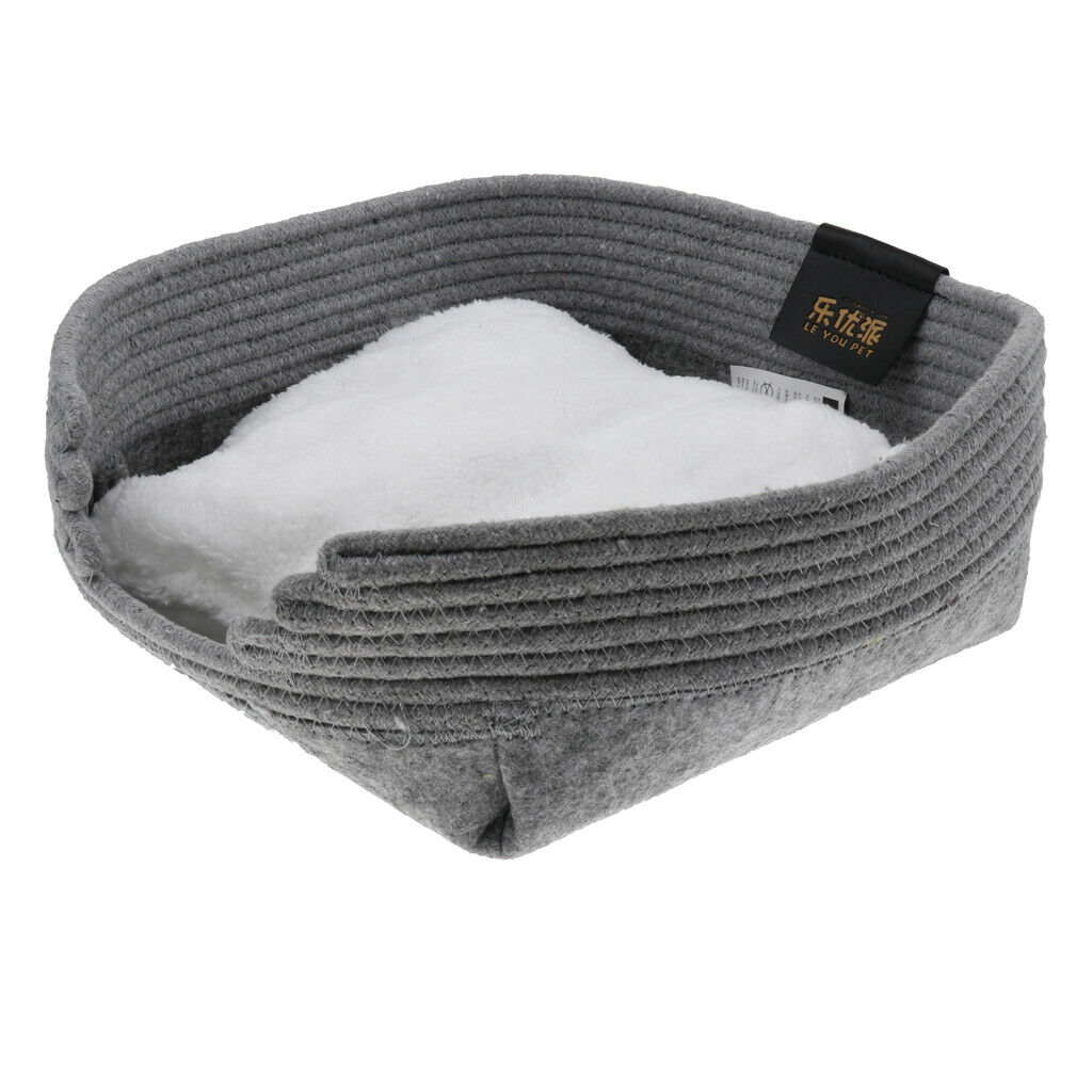 Pet Dog Puppy Cat Soft Cotton Warm Plush Cozy Nest Mat Pad Bed House Gray