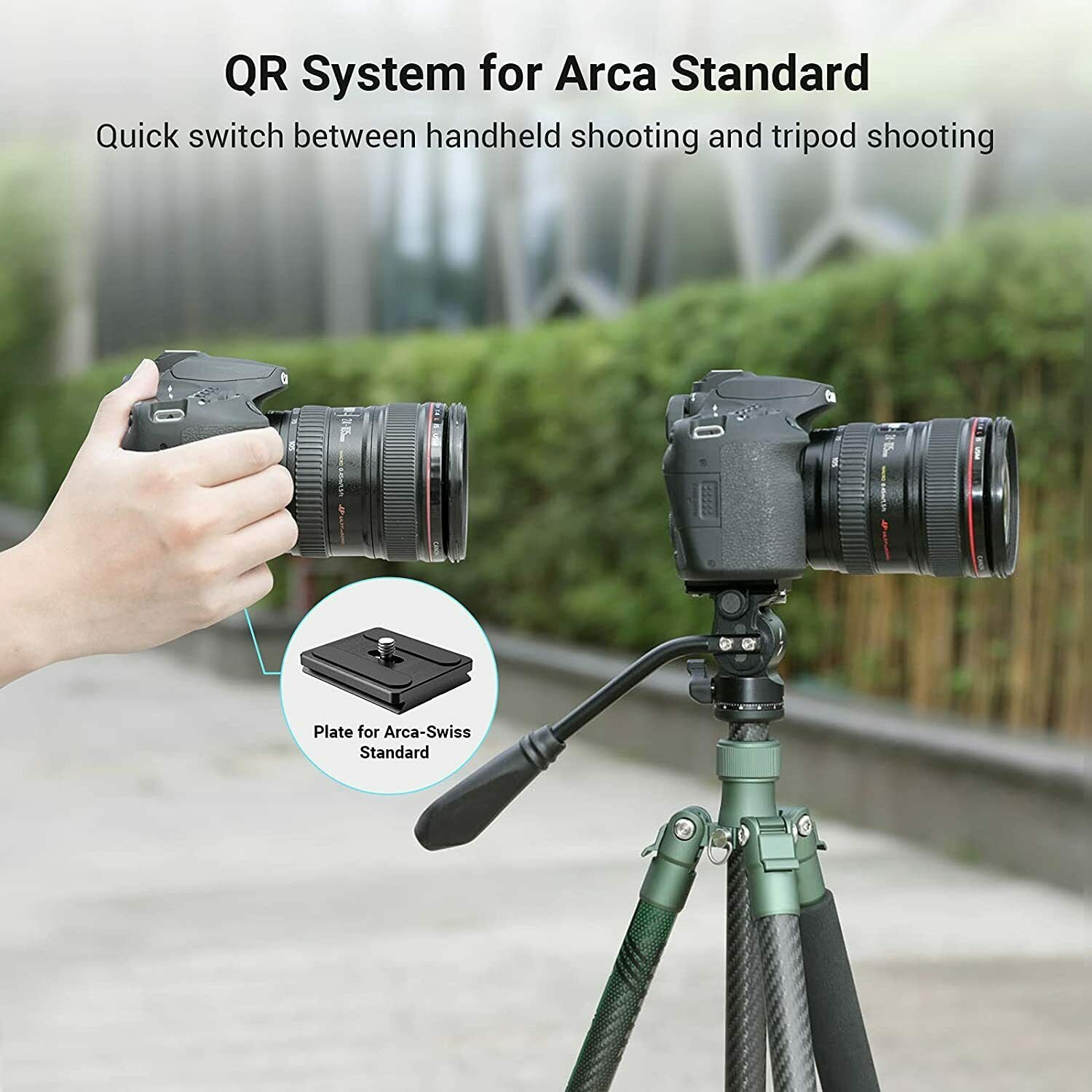 SmallRig Tripod Fluid Head Pan Tilt Head w/ QR Plate for Arca DSLR Cameras -3259