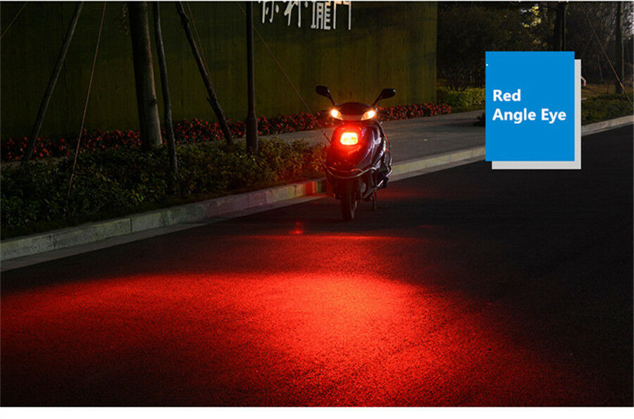 H4 LED Motorcycle Headlight Bulb 6500K High-Low Blue Red Green Angle Eye Light