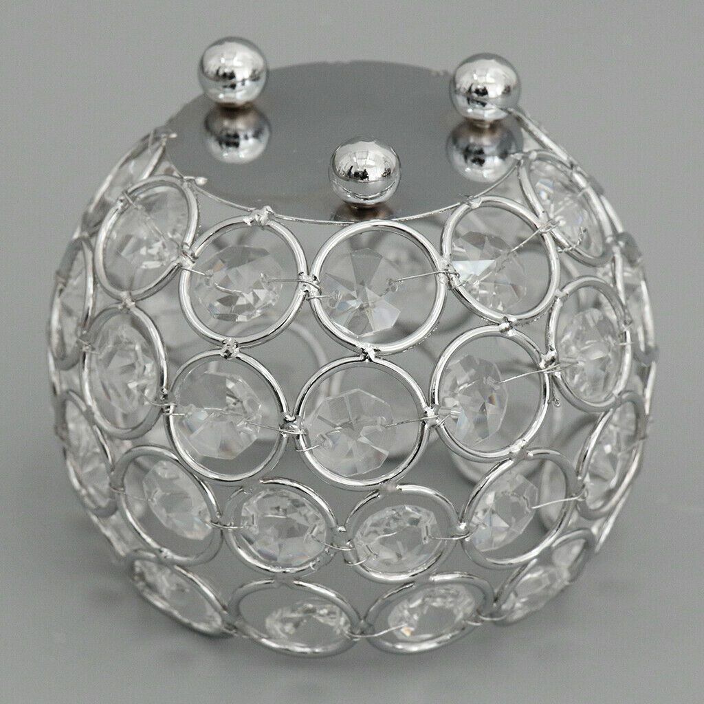 Set Of 4 Crystal Ball Tealight Holder Candlestick Candle Holder Home Romantic