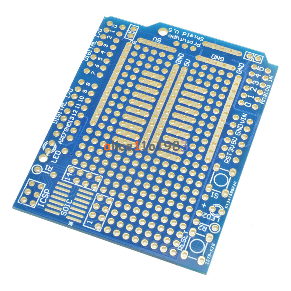 Prototype PCB for Arduino UNO R3 Shield Board FR-4 Fiber 2mm+2.54mm Pitch DIY