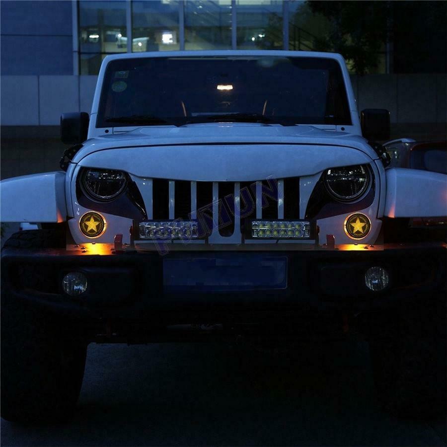 2x Smoke Five Star LED Turn Signal Lights Lamps For Jeep Wrangler JK 2007-2018