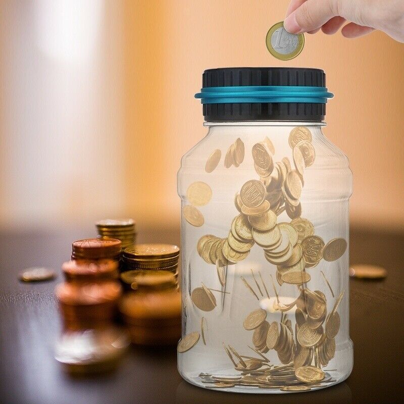 Electronic Digital Saving Coin LCD Counter Jar with Gift Bag Boys and Girls
