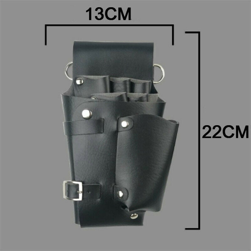 Hairdresser Scissor Holster Barber Tool Belt Bag Pu Leather Pouch Case Black