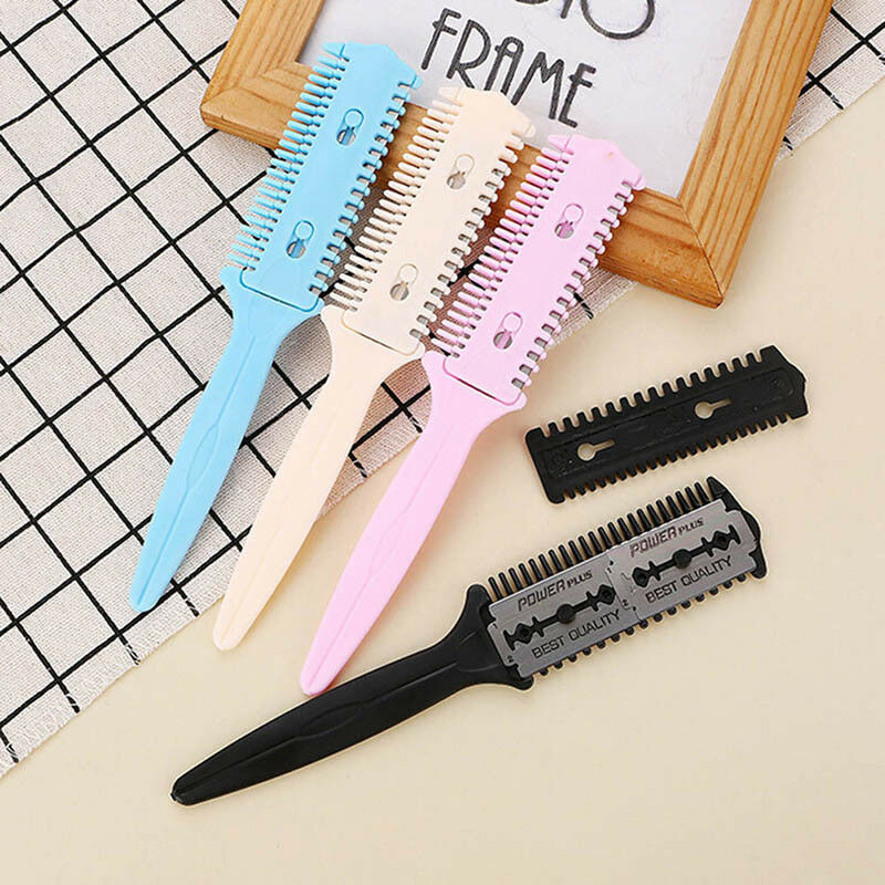hairdressing tool barber scissor hair cut styling razor magic blade comb .l8