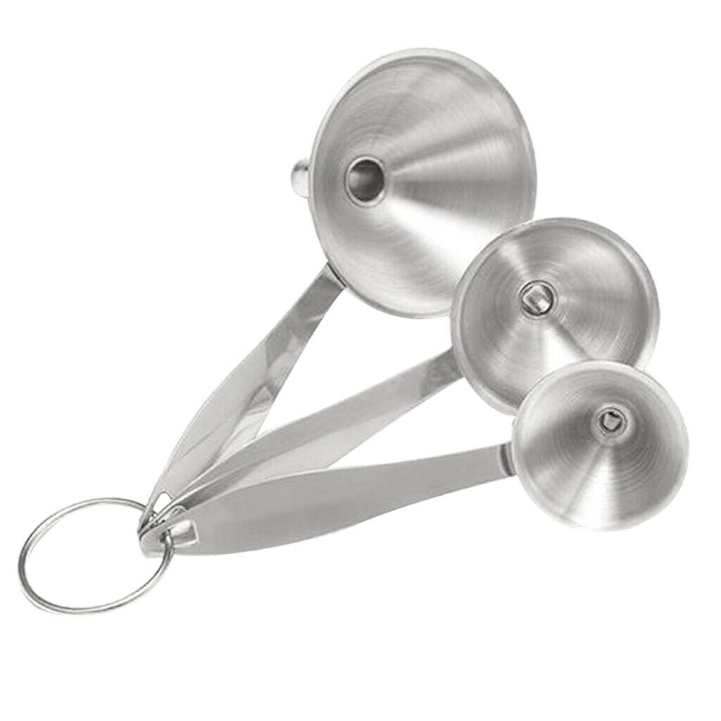 3 pieces / set stainless steel kitchen funnel wide neck can filter