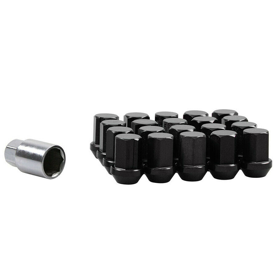 20* M12X1.5MM BLACK Anti-theft Wheel Nuts alloy steel TUNER RACING WHEEL LUG NUT
