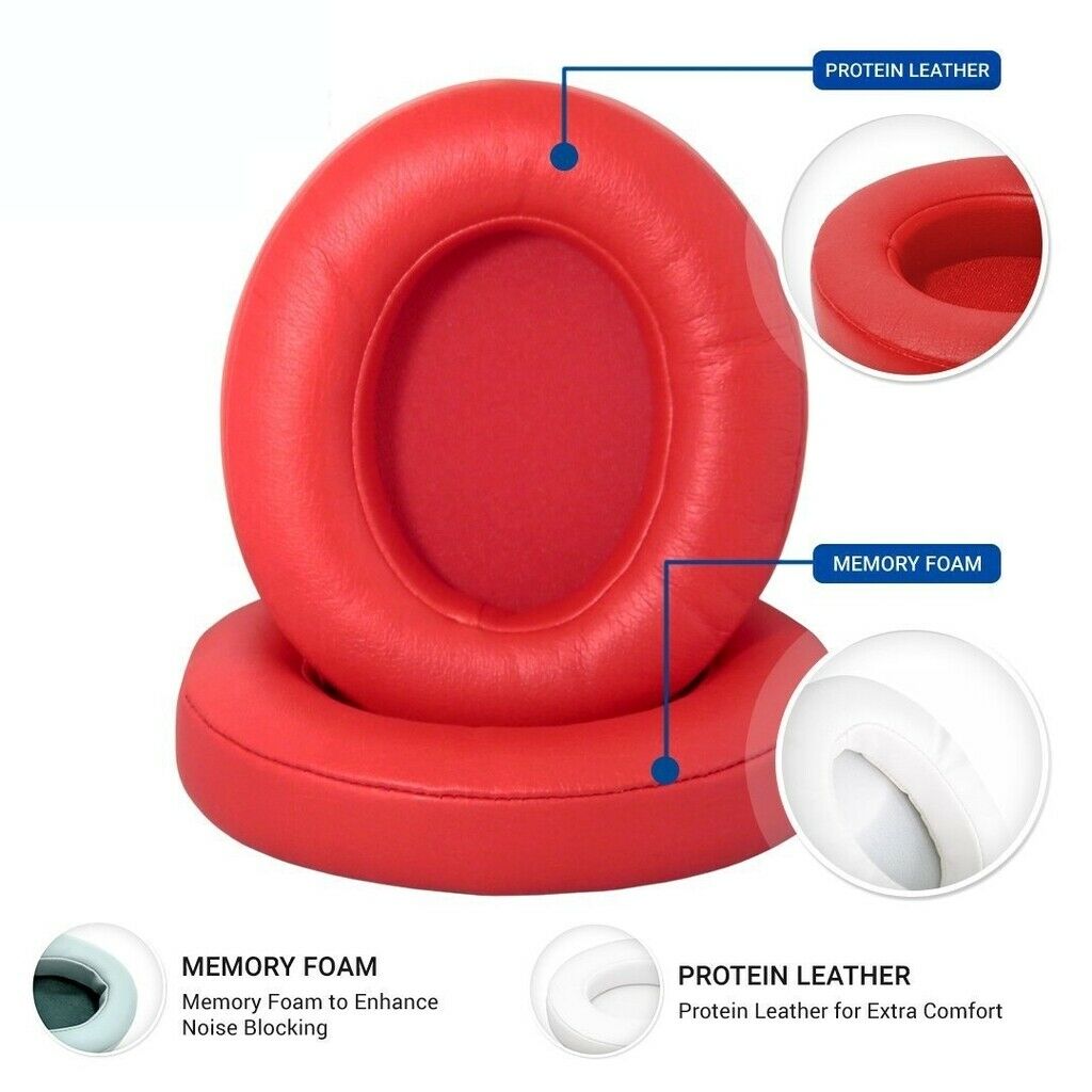 Red Ear Cushion Kit for Beats Studio3 Wireless Headphones Pads Pair