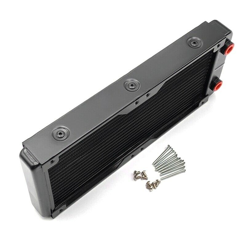 Water Cooling Aluminum Radiator 18 Pipe 240mm Heat Sink Threaded Port for CoI9Q5