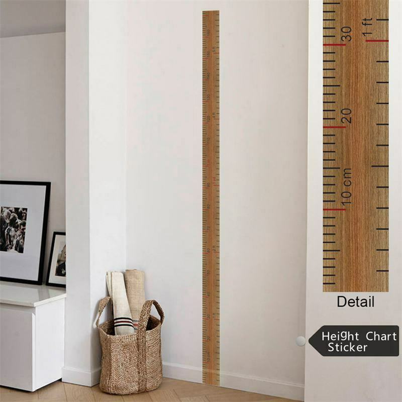 Wood Children Height Measurement Baby Growth Chart Baby Height Ruler Wall SticG9