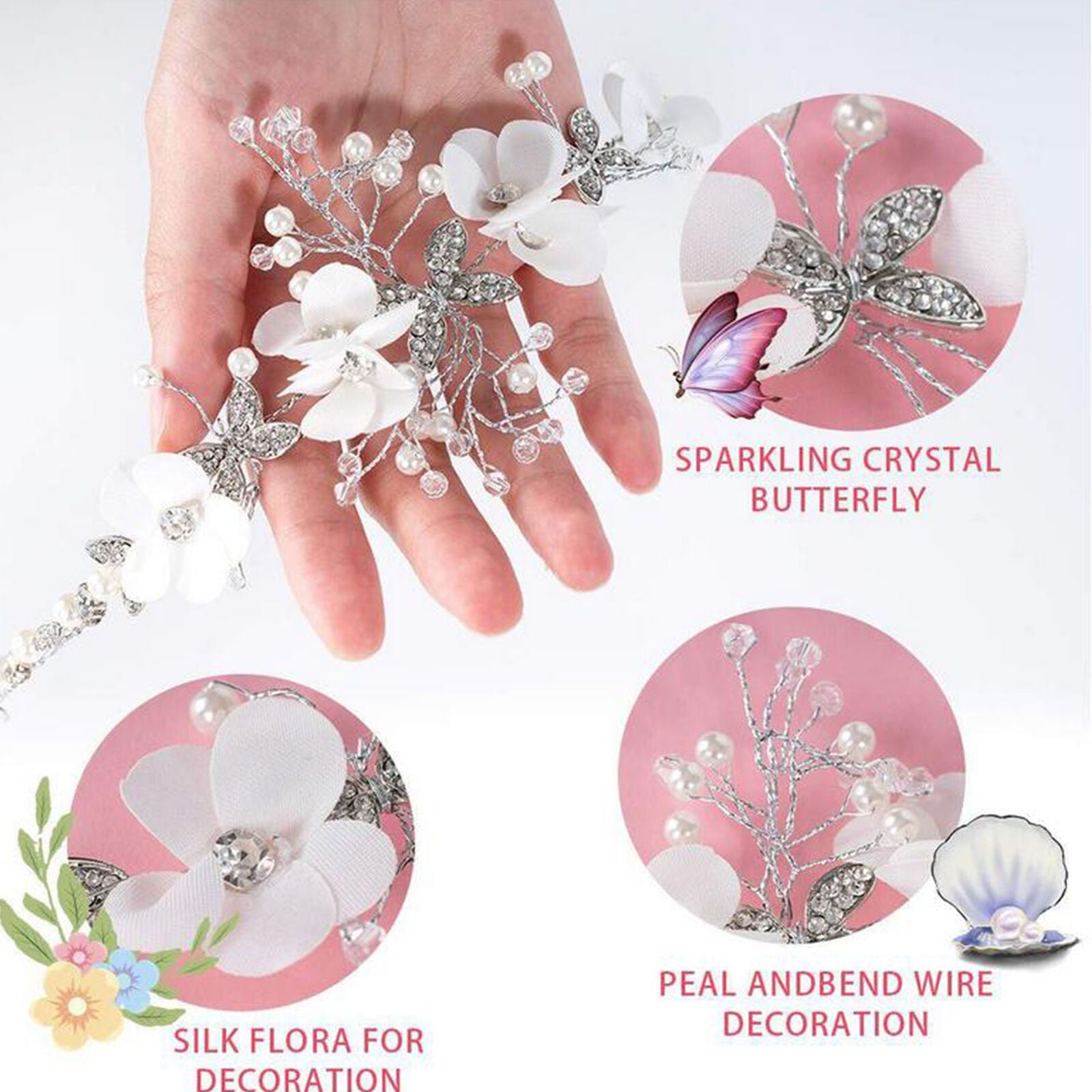 Girls Flower Hair Garland First Communion Hair Accessories Kids Flower Headband