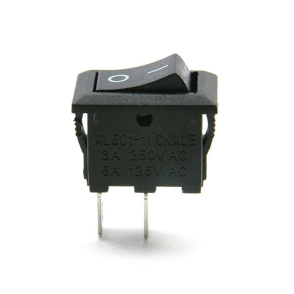 10pcs DC 12V 16A 10x15mm SPST ON/OFF Switch Mini Black 2 Pin Rocker Switch Tools