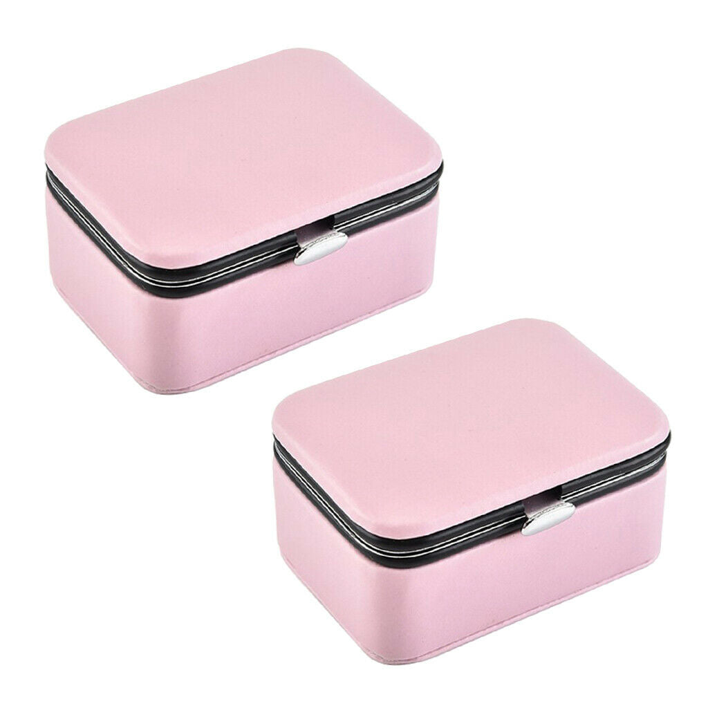 2 Pack Jewelry Gift Box Earrings Trinket Showcase Jewelry Accessories Pink