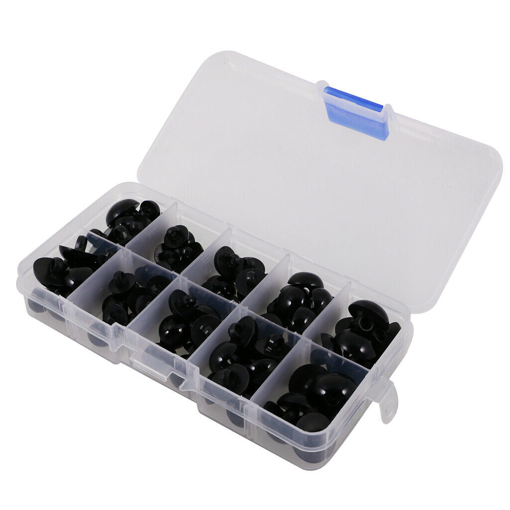 Black Round Buttons - For Plush Toys Eyes Nose Sewing - for DIY Sewing Animal