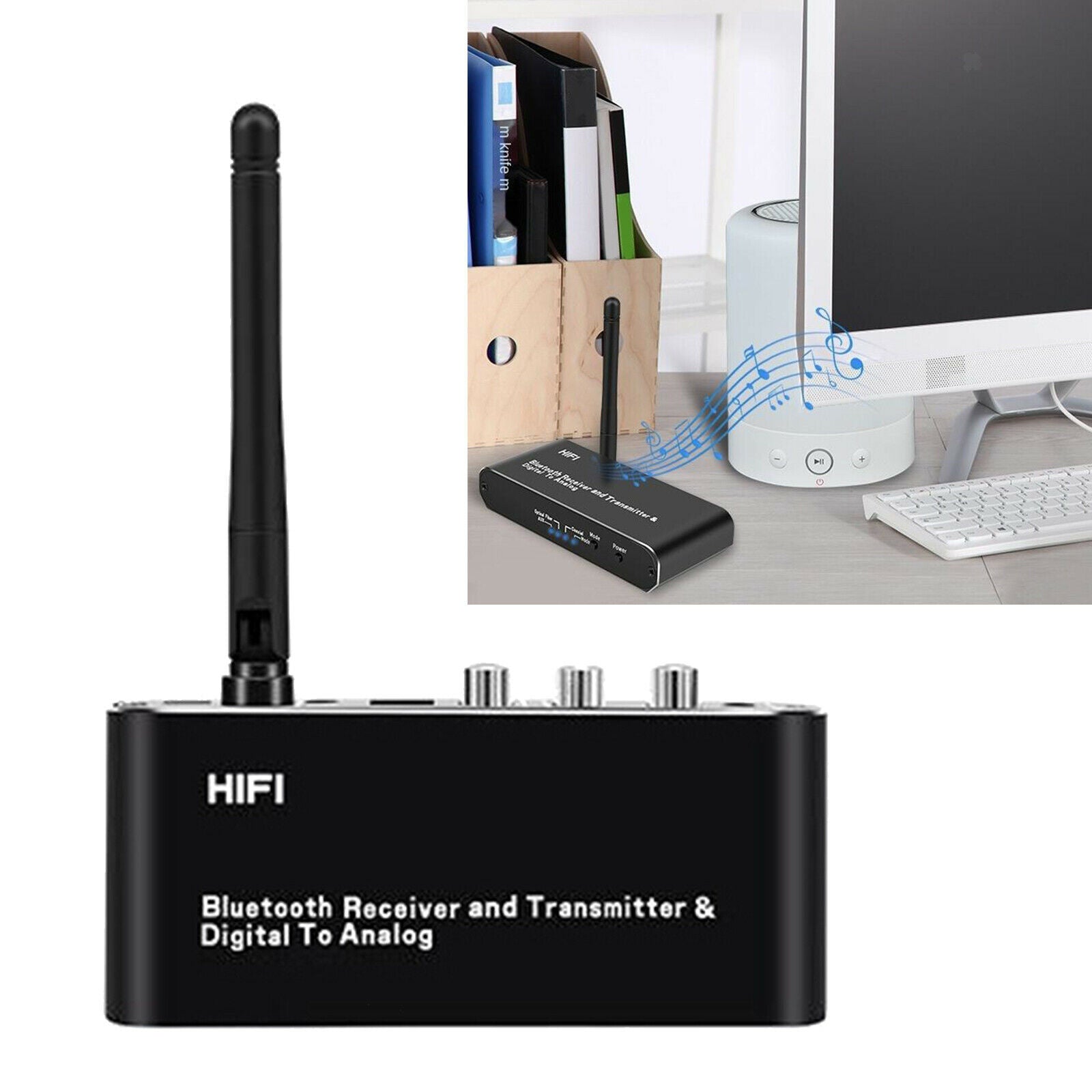 D09 Bluetooth 5.0 Transmitter Receiver, Bluetooth Adapter with 3.5mm AUX Stereo