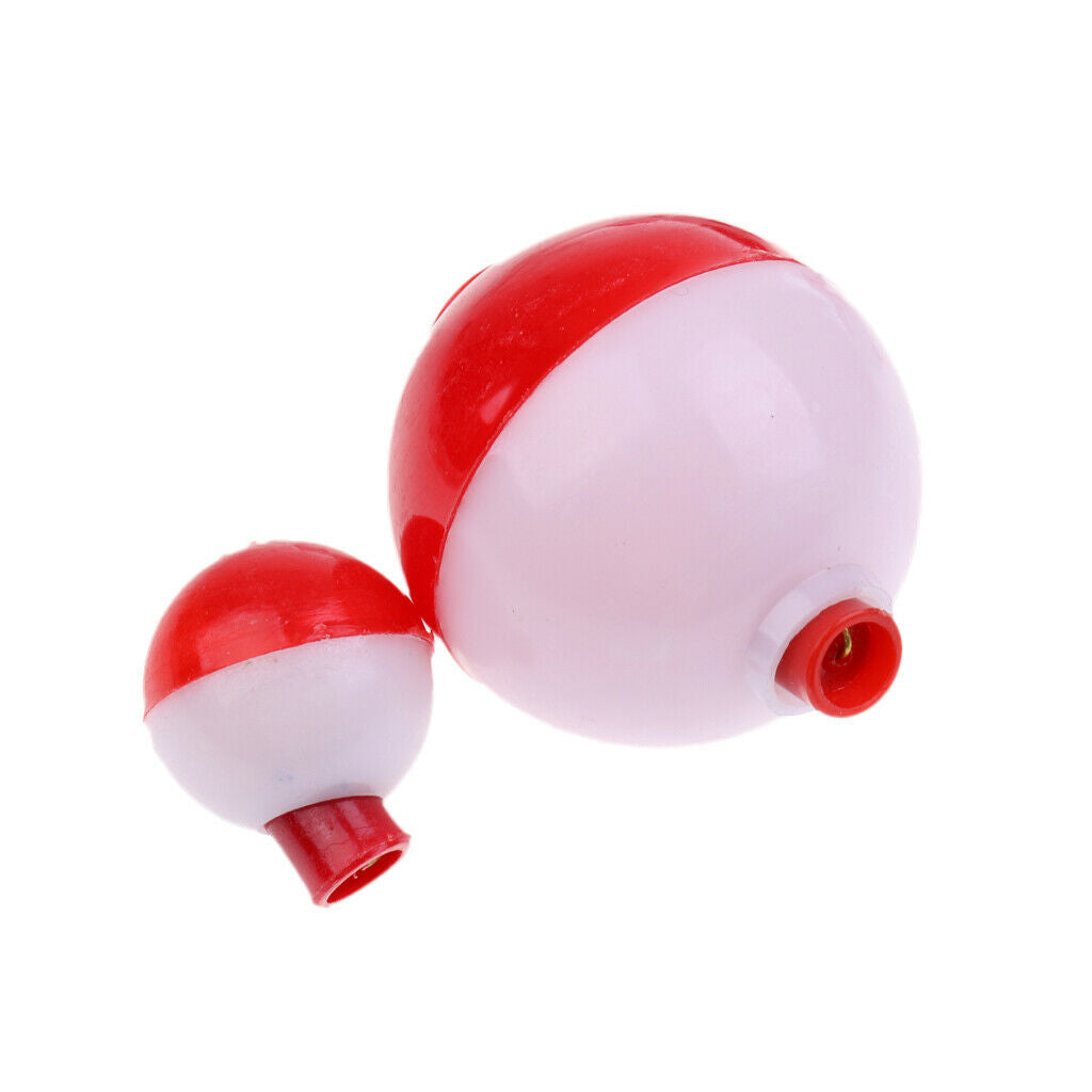 12pcs Assorted Sizes Fishing Bobber Round Floats Push Button Fishing Floats