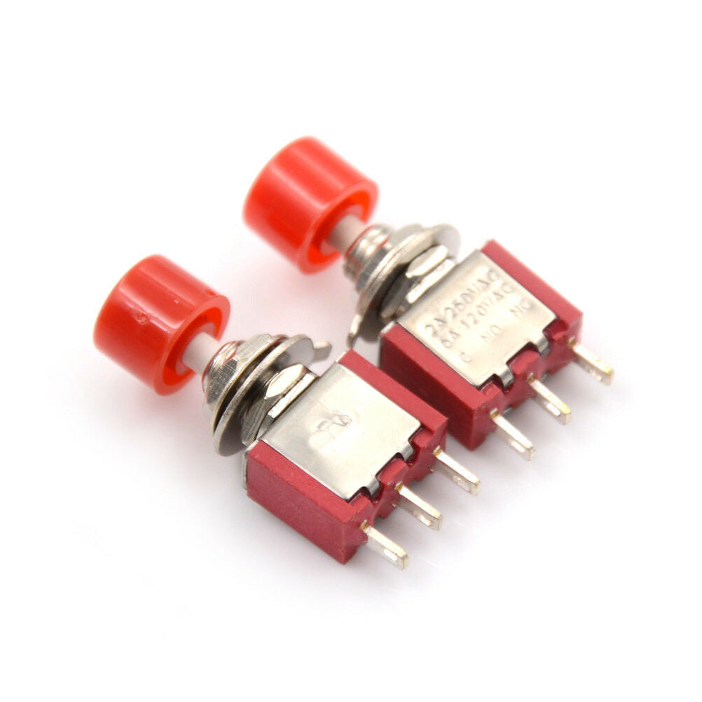 5x 3pin Momentary Red Push Button Toggle Switch PS-102 DS612 1NO 1NC 、BDDD