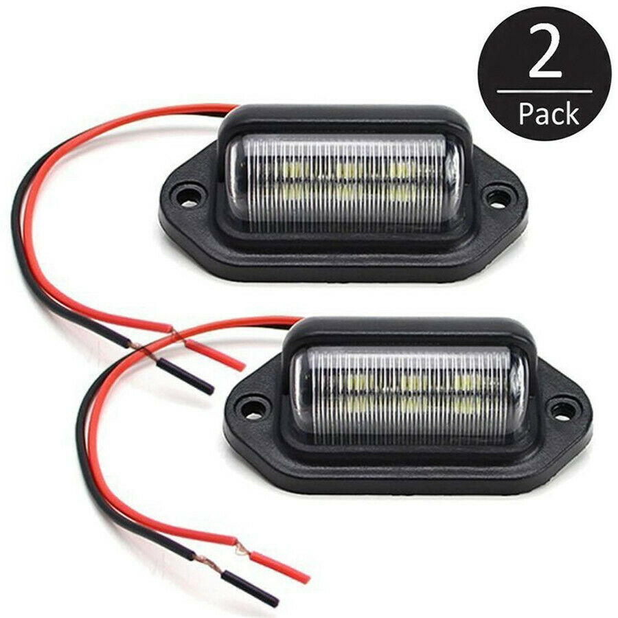 2PCS 6-SMD LED License Plate Tag Light Lamps 6000K White 1.8W Car lighting bulbs