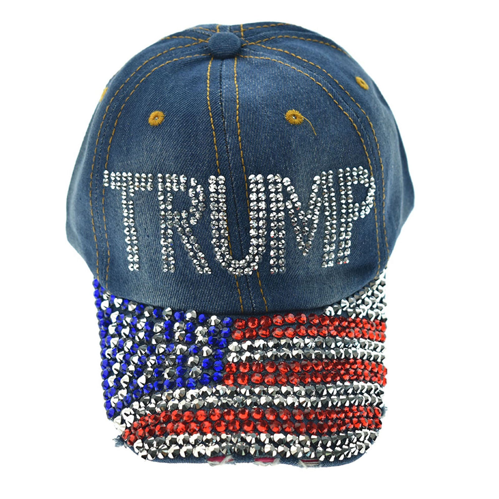 Womens Trump Hat Cap Flag Rhinestones 2020 Election