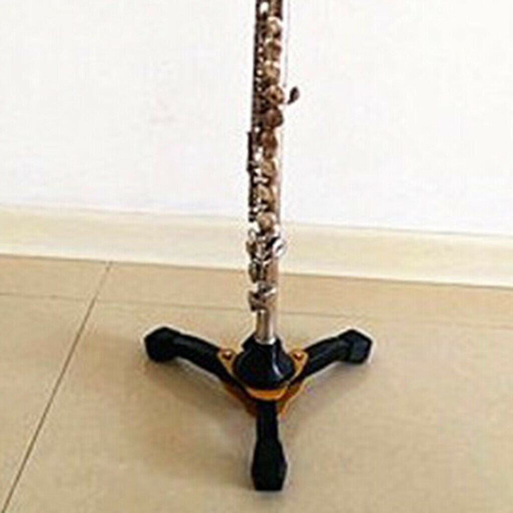 Clarinet Flute Oboe Stand Folding Holder Rack with Yellow Base