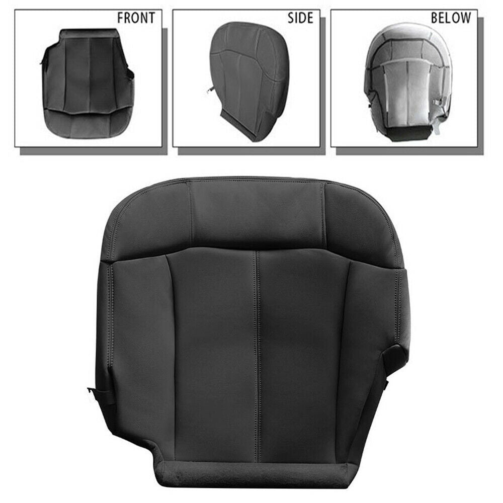 Black PU Leather Car Front Left Bottom Seat Cover For Chevy Silverado 1999-2002